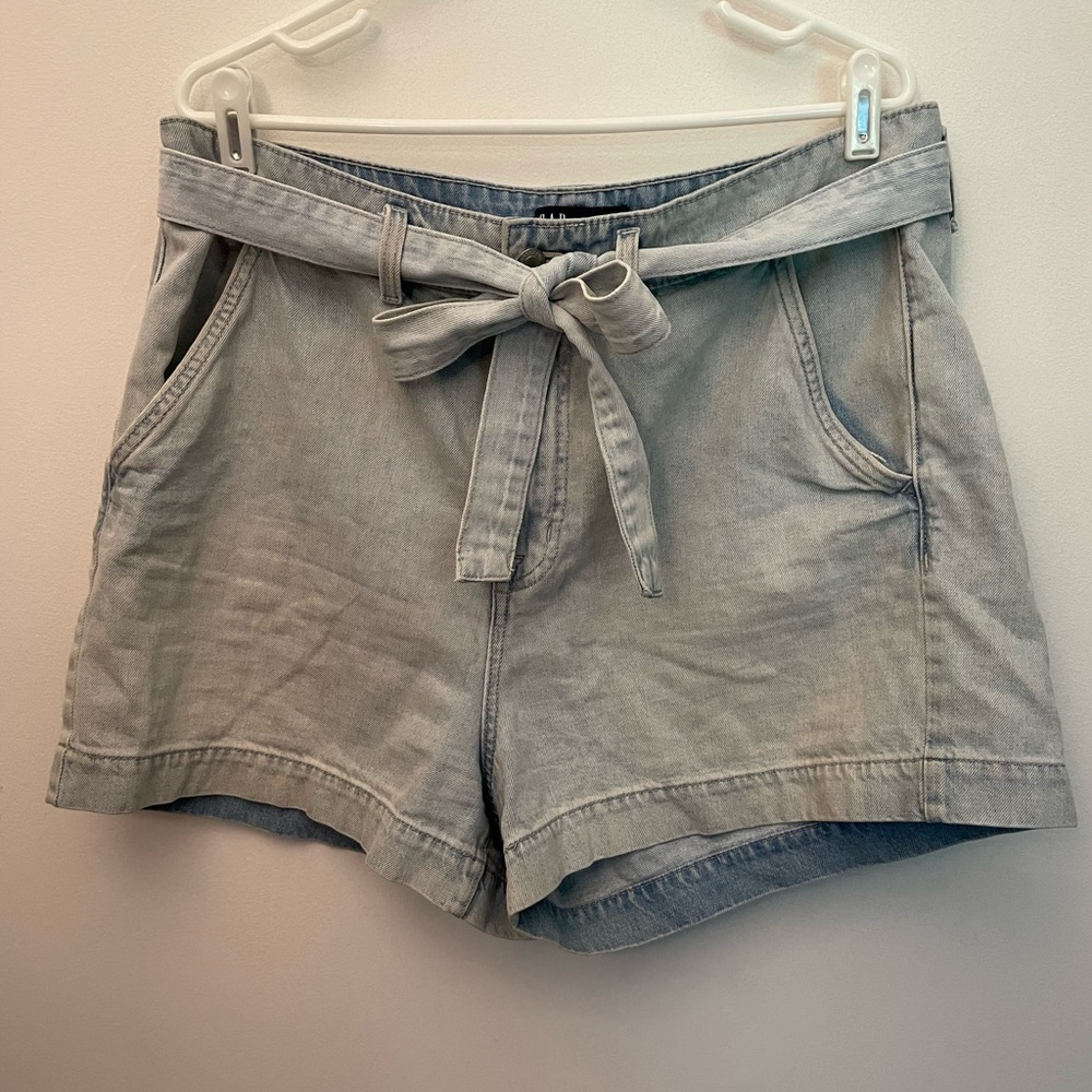 GAP Light Blue Denim Tie-Waist Jean Shorts